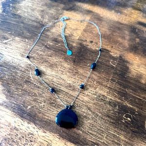 Black and Silver Pendant Necklace